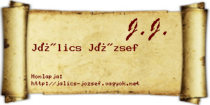 Jálics József névjegykártya